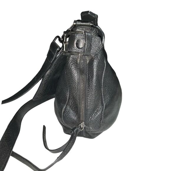 ๐ค Alessandro Mari Italy Black Pebbled Leather Crossbodyโ Shoulder Bag - Picture 6 of 8